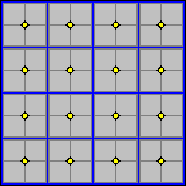 Chess board divided into 2x2 boards