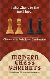 Musketeer Chess Variant Kit - Chancellor & Archbishop - Black & Natural