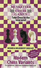 Musketeer Chess Variant Kit - Wizard & Wildebeest - Black & White